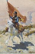 Franz Roubaud Circassian rider Germany oil painting artist